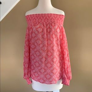 Off The Shoulder Pink Blouse